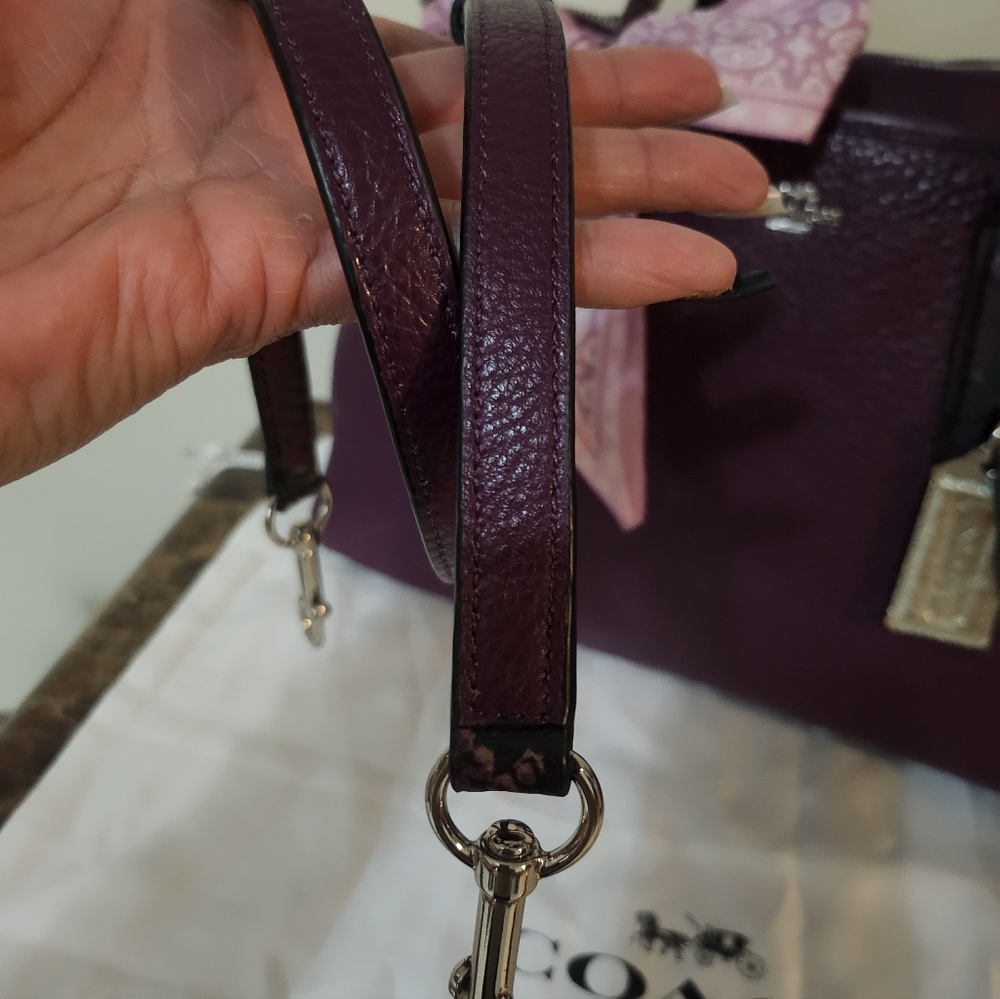 Coach Plum Pebbled Leather 2way Satchel W Twilly EUC - Picture 16 of 16